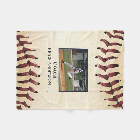 Rustic Baseball Photo Fleece Deken (Voorkant (Horizontaal))
