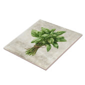 Rustic Basil Herb Faux Ceramic Tile Tegeltje (Zijkant)