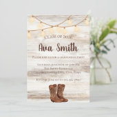 Rustic BBQ Graduation Party Invitation (Debout devant)