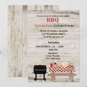 Rustic BBQ Outdoor Grill Picnic Kaart