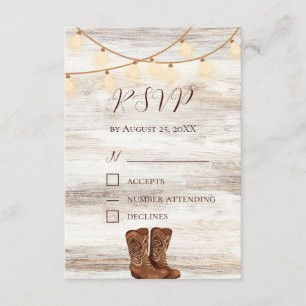 Rustic BBQ Proefhuwelijksdiner RSVP-kaart Informatiekaartje