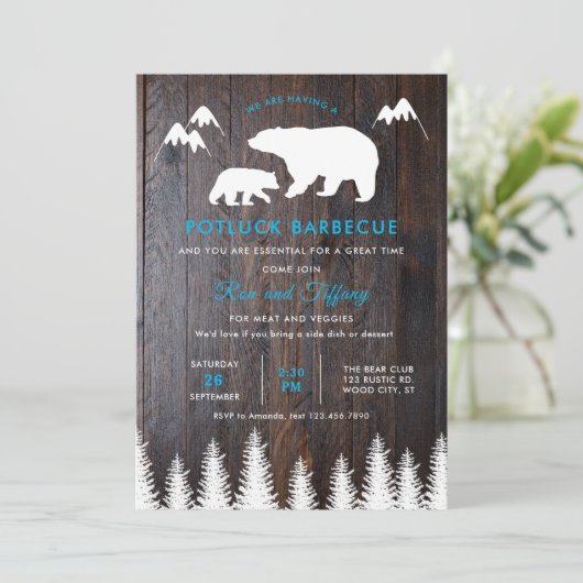 Rustic BBQ Wedding Kaart (Staand voorkant)