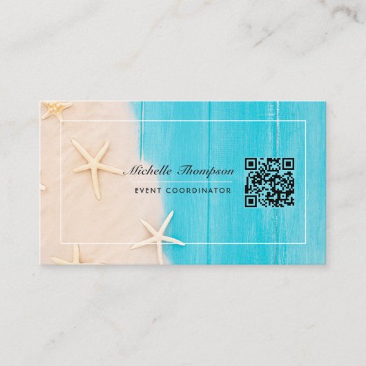 Rustic Beach Code QR Carte de visite (Devant)