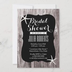 Rustic Beach Driftwood Bridal Shower Invitations Kaart
