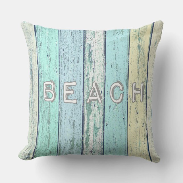 Rustic Beach Driftwood Buitenkussen (Voorkant)