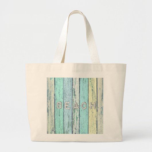 Rustic Beach Driftwood Grote Tote Bag (Voorkant)