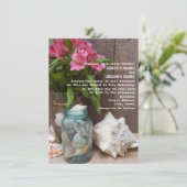 Rustic Beach Floral Wedding Kaart (Staand voorkant)