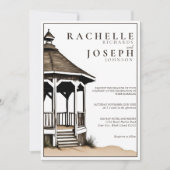 Rustic Beach Gazebo Faire-part de mariage (Devant)