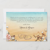 Rustic Beach Heart Shore Mariage Merci (Dos)