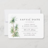 Rustic Beach Island Palm Save the Date Aankondiging (Voorkant)