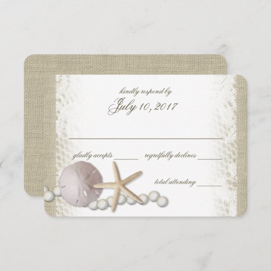 Rustic Beach Lace and Pearl Réponse (Devant / Derrière)