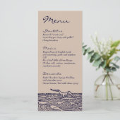 Rustic Beach Ocean Waves Menu Mariage Dîner Menu (Debout devant)