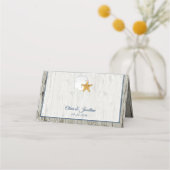 Rustic Beach Sand Dollar Driftwood Weddenschap (Achterkant)