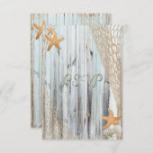 Rustic Beach Starfish Mariage RSVP (Devant / Derrière)