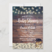 Rustic Beach Starfish Mason Jar Baby shower Kaart (Voorkant)