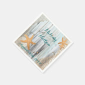 Rustic Beach Starfish Wedding Paper Napkins Servetten (Hoek)