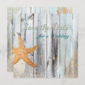 Rustic Beach Starfish Wedding Save the Date (Voorkant / Achterkant)