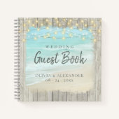 Rustic Beach String Lights Mariage livre d'hôtes (Devant)