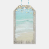 Rustic Beach String Lights Weddenschap Welkom Cadeaulabel (Achterkant)