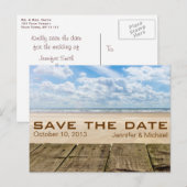 Rustic Beach Summer Save the Date Wedding Aankondigingskaart (Voorkant / Achterkant)
