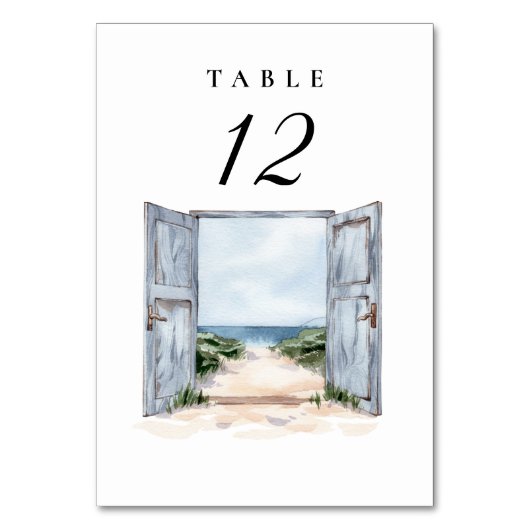 Rustic Beach Wedding Numéro de table (Dos)