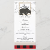 Rustic Bear & Red Plaid Woods Menu Mariage (Devant)