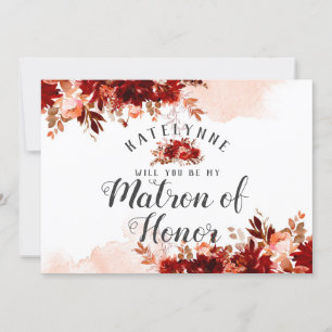 Rustic Beauty be My Matron of Honor proposal Kaart