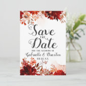 Rustic Beauty Floral Waterverf Save the Date (Staand voorkant)