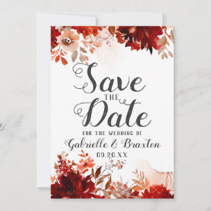Rustic Beauty Floral Waterverf Save the Date