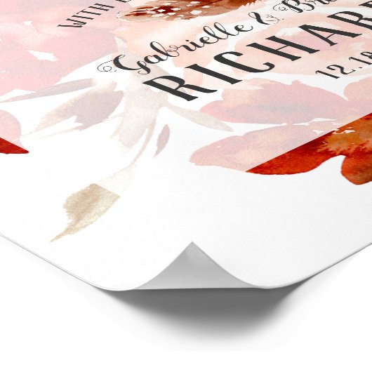 Rustic Beauty Herfst Love is Sweet Treat Table Sig Poster (Hoek)