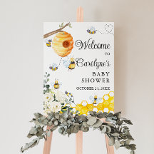 Rustic Bee Baby shower Welkomstbord