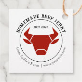 Rustic Beef Jerky Label met Bull Silhouette (Achterkant)