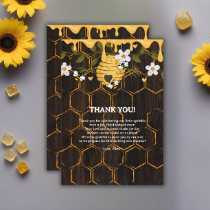 Rustic Beehive Honeybees Baby shower Bedankkaart
