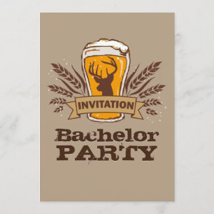 Rustic Beer Barley Stag/Bachelor Party Kaart