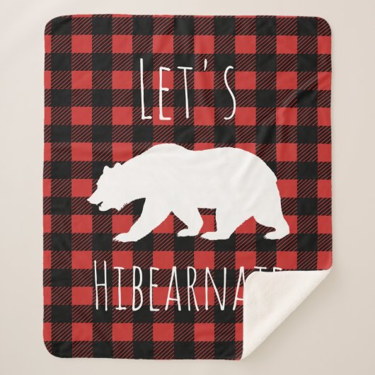 Rustic Beer Buffalo Check Pset Let's Hibearnate Sherpa Deken (Voorkant)