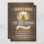 Rustic Beer Surprise 21ème anniversaire Invitation (Devant / Derrière)