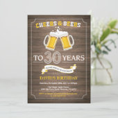 Rustic Beer Surprise 30e anniversaire Invitation (Debout devant)