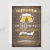 Rustic Beer Surprise 30e anniversaire Invitation (Devant)