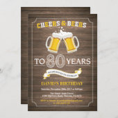 Rustic Beer Surprise 80e anniversaire Invitation (Devant / Derrière)