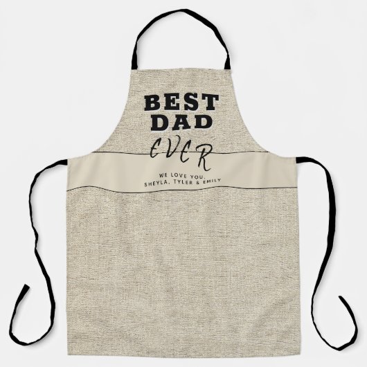 Rustic Beige Best Pap Ever Vader Day Schort (Voorkant)