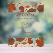 Rustic Beige Brown Maple verlaat herfstbruiloft Acryl Bord (Neutraal)