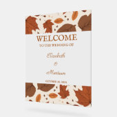 Rustic Beige Brown Maple verlaat herfstbruiloft Acryl Bord (Hoek)