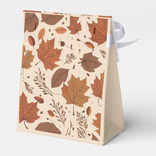 Rustic Beige Brown Maple verlaat herfstbruiloft Bedankdoosjes (Achterkant)