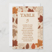 Rustic Beige Brown Maple verlaat herfstbruiloft Kaart (Voorkant)