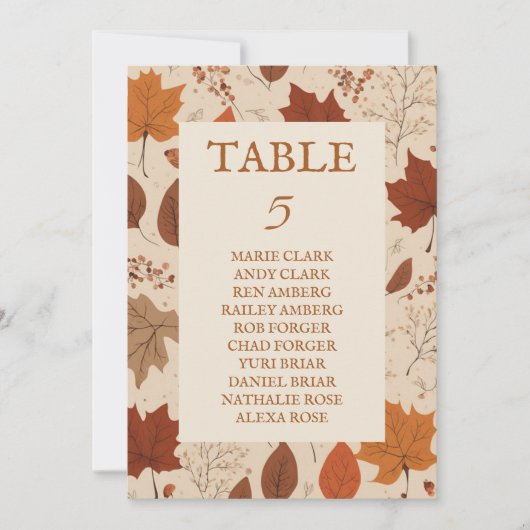 Rustic Beige Brown Maple verlaat herfstbruiloft Kaart (Voorkant)