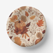 Rustic Beige Brown Maple verlaat herfstbruiloft Papieren Kommen (Voorkant)