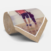 Rustic Beige Custom Photo Pattern Stropdas (Opgerold)