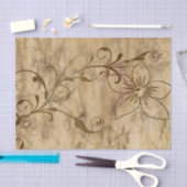 Rustic Beige en Brown Daisy Tissuepapier (Craft)