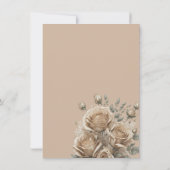  Rustic Beige Golden Roos Wedding Kaart (Achterkant)