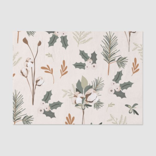 Rustic Beige Holiday Tissuepapier (Voorkant)